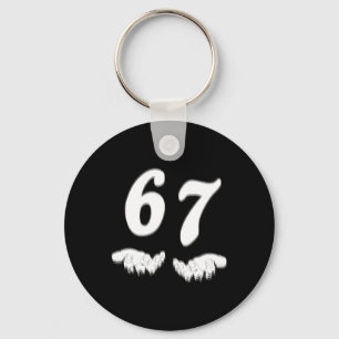 Nummer 67 Matchande Six Seven Meme Rolig Halloween Nyckelring