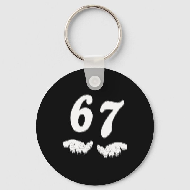 Nummer 67 Matchande Six Seven Meme Rolig Halloween Nyckelring (Framsida)
