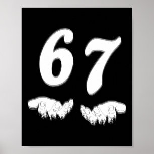 Nummer 67 Matchande Six Seven Meme Rolig Halloween Poster
