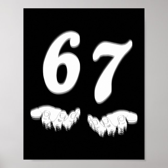 Nummer 67 Matchande Six Seven Meme Rolig Halloween Poster (Framsidan)