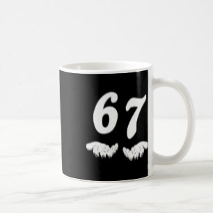 Nummer 67 Matchande Six Seven Meme Roligt Hallowee Kaffemugg