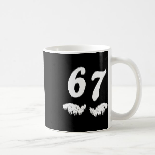 Nummer 67 Matchande Six Seven Meme Roligt Hallowee Kaffemugg (Höger)