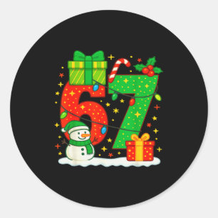 Nummer 67 Meme Matchande Julpar 67 Sex Se Runt Klistermärke