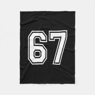 Nummer 67 Numrerad Uniform Sporttröja Lag 67:e Fleecefilt