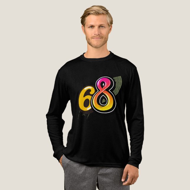 Nummer 68 Retro Färgglad Bubbla T Shirt (Hel framsida)
