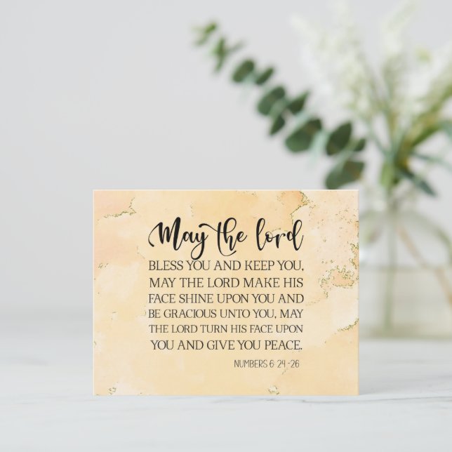 Nummer 6:24-26 Herre Bless you Bible Flat Card (Stående Fram)