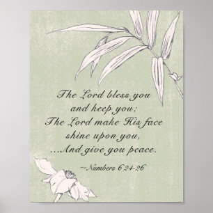 Nummer 6 24-26 Herren Bless din enkla Blommigt Poster