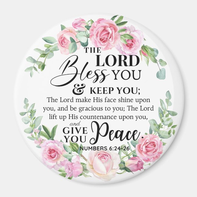 Nummer 6:24-26 Herren Bless du Bible Ro Magnet (Framsidan)