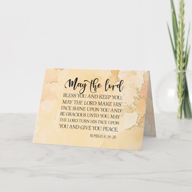 Nummer 6:24-26 Herren Bless You Bible Verse Anteckningskort (Framsida)