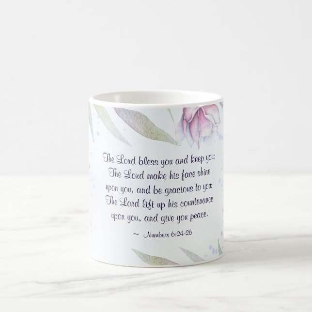 Nummer 6:24-26 Herren Bless You, Bible Verse Kaffemugg (Center)