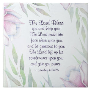 Nummer 6:24-26 Herren Bless You, Bible Verse Kakelplatta