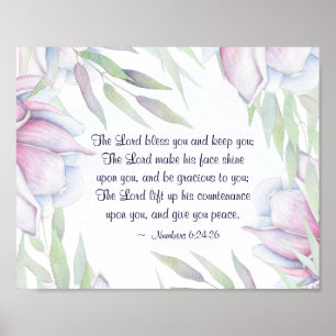 Nummer 6:24-26 Herren Bless You, Bible Verse Poster