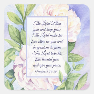 Nummer 6 24-26 Herren Bless You Flowers Fyrkantigt Klistermärke