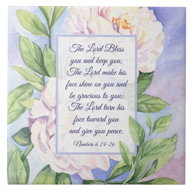 Nummer 6 24-26 Herren Bless You Flowers Kakelplatta (Framsidan)