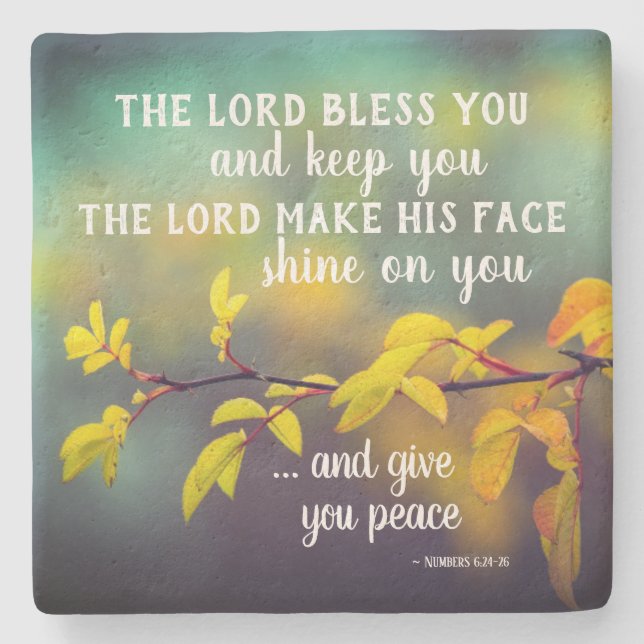 Nummer 6:24-26 Herren Bless You och Behålla You Stenunderlägg (Framsidan)