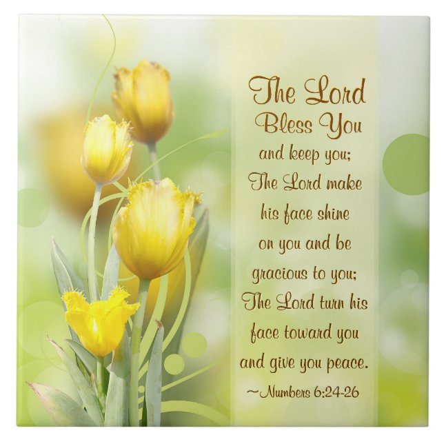 Nummer 6 24-26 Herren välsignar dig och behållan d Kakelplatta (Framsidan)