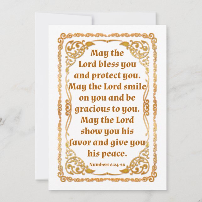 Nummer 6:24-26 - kort med enkelt tack (Framsida)