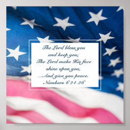 Nummer 6 24-26 Lord Bless You American Flagga Poster