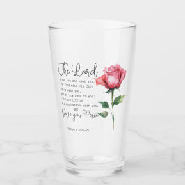 Nummer 6:24-26 Lord Bless you Ro Flower Glaskopp