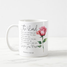 Nummer 6:24-26 Lord Bless you Ro Flower Kaffemugg