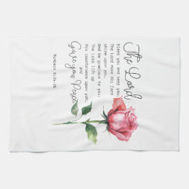 Nummer 6:24-26 Lord Bless you Ro Flower Kökshandduk