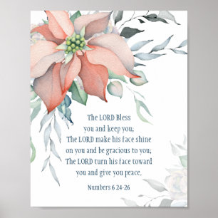 Nummer 6:24-26 Lord Bless You Winter-Blommigten Poster
