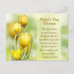 Nummer 6:24-26, Mors dag Blesings, Tulips Vykort