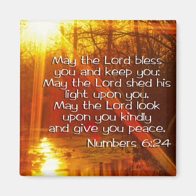 NUMMER 6:24 BIBLE VERSE - MAJ LORD BLESS DIN MAGNET (Framsidan)