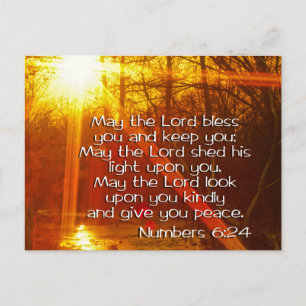 NUMMER 6:24 BIBLE VERSE - MAJ LORD BLESS DIN VYKORT