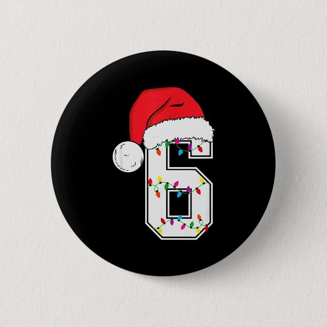 Nummer 6 67 Meme Santa jul Matchande Grupp Co Knapp (Framsida)