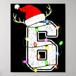 Nummer 6 6-års födelsedags Pojke Sex jul Glad Föd Poster