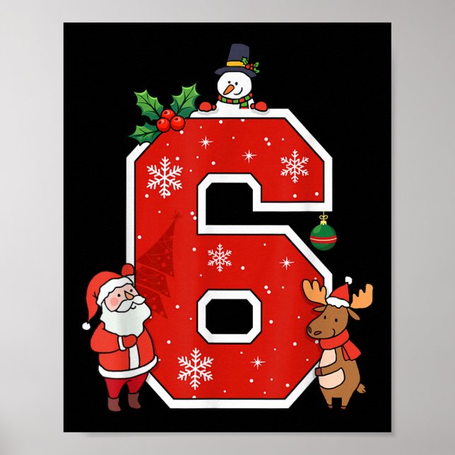 Nummer 6 7 Meme 67 Matchande julpyjamas för par Poster (Framsidan)