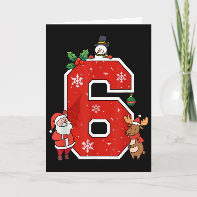 Nummer 6 7 Meme 67 Par Pyjamas Jul Matchande Kort (Framsida)