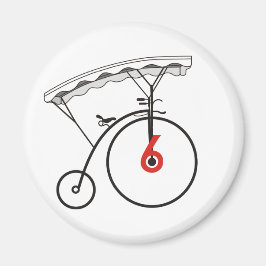 Nummer 6-bricka magnet