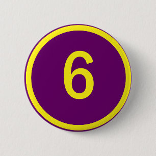 nummer 6 i en cirkel knapp