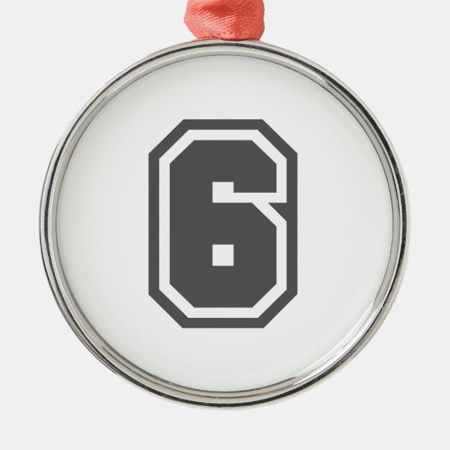 Nummer 6 julgransprydnad metall (Framsidan)