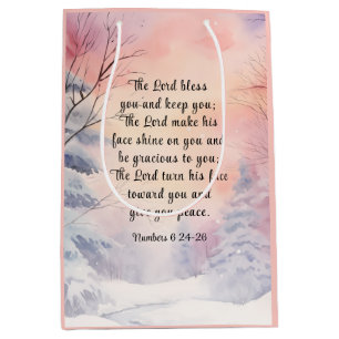 Nummer 6 Lord Bless You Bible Verse Winter Snö