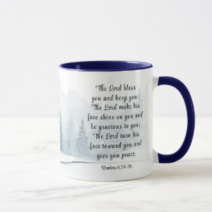 Nummer 6 Lord Bless You Bible Verse Winter Snö Mugg