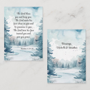 Nummer 6 Lord Bless You Bible Winter Busines Card Visitkort