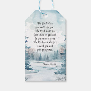 Nummer 6 Lord Bless You Bible Winter Presentetikett
