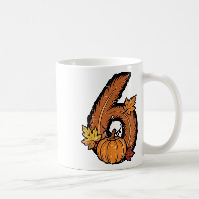 Nummer 6 Matchande 67 Meme 6 7 Thanksgiving Pojkar Kaffemugg (Höger)