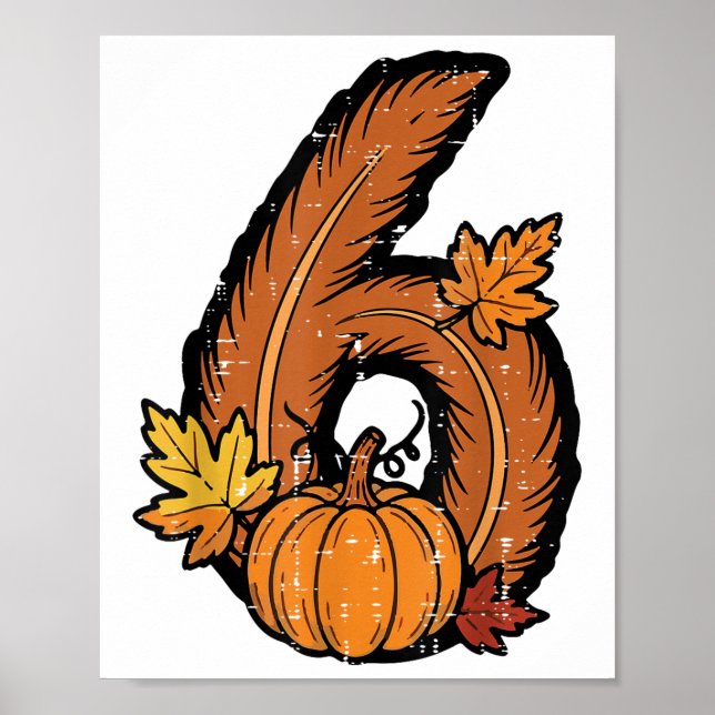 Nummer 6 Matchande 67 Meme 6 7 Thanksgiving Pojkar Poster (Framsidan)