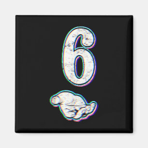 Nummer 6 Matchande 67 Meme Halloween-kostym Män Kv Magnet