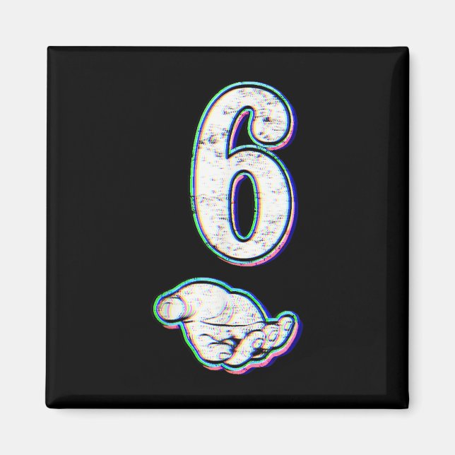 Nummer 6 Matchande 67 Meme Halloween-kostym Män Kv Magnet (Framsidan)