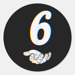 Nummer 6 Matchande 67 Meme Halloween Kostym Män Kv Runt Klistermärke