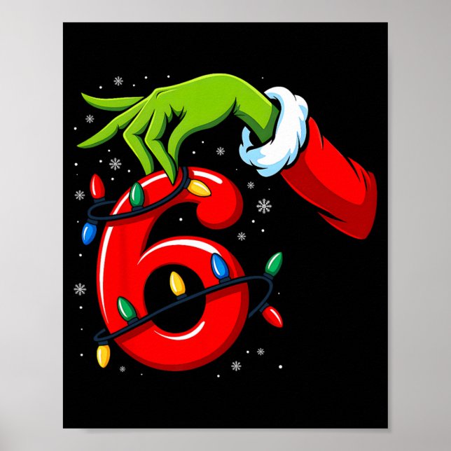 Nummer 6 Matchande 67 Meme Jul Tomte Hand Pojkar  Poster (Framsidan)