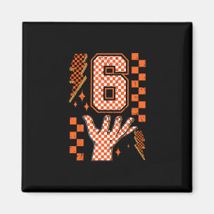 Nummer 6 Matchande 67 Meme Rutig Halloween-kostym Magnet
