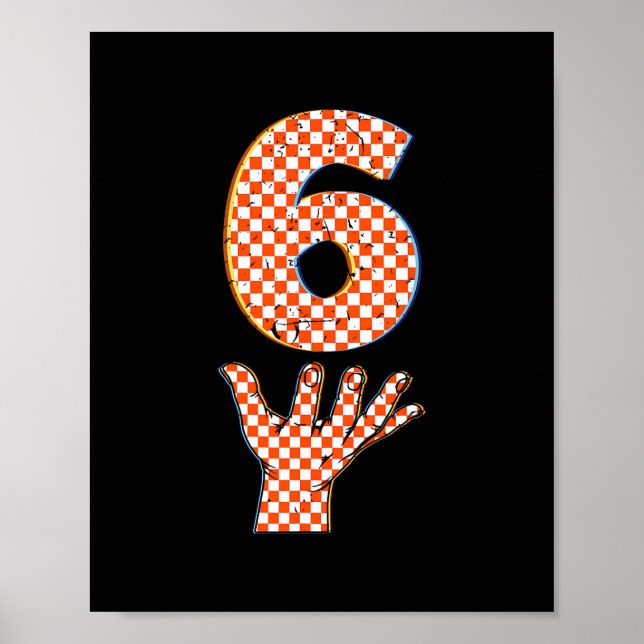 Nummer 6 Matchande 67 Meme Rutig Halloween Kostym Poster (Framsidan)