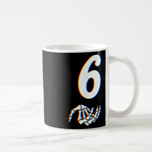 Nummer 6 Matchande 67 Meme Skelett Hand Halloween Kaffemugg