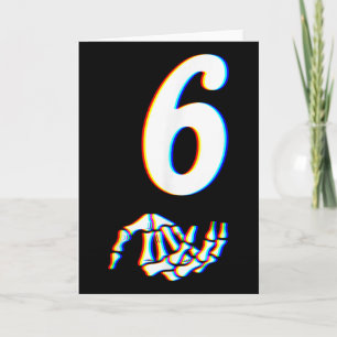 Nummer 6 Matchande 67 Meme Skelett Hand Halloween Kort